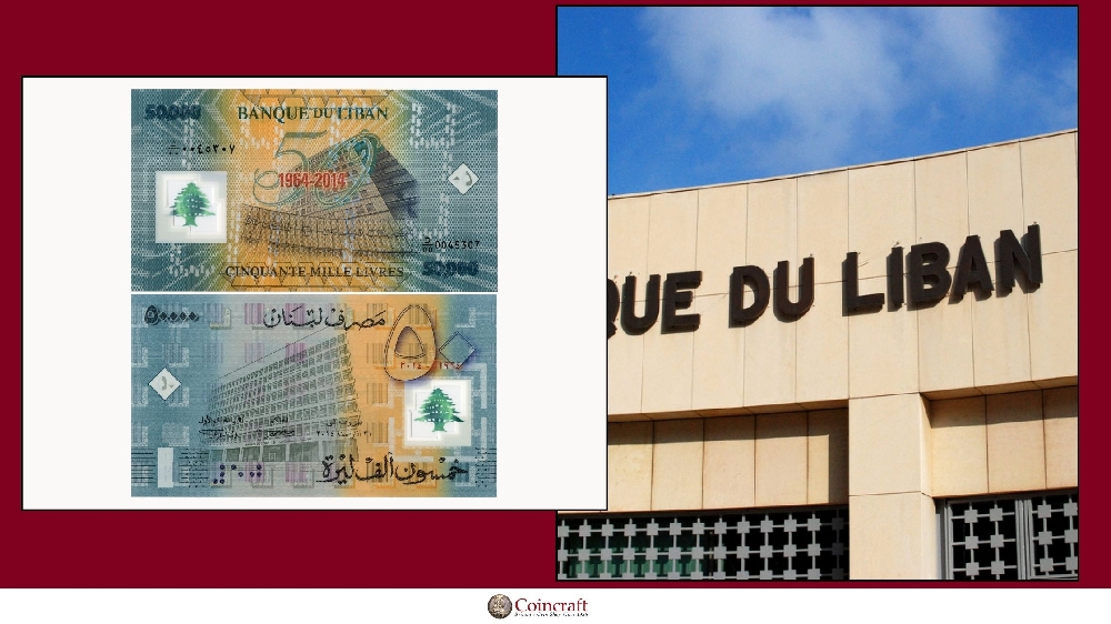 Lebanon Livres Featuring the National Bank of Lebanon (Banque du Liban) - Coincraft